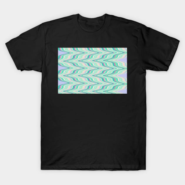 Seafoam green blue infinite ikat pattern, magical chevron T-Shirt by KINKDesign